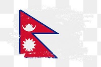 Flag of Nepal png sticker, paint stroke design, transparent background