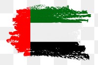 Flag of UAE png sticker, paint stroke design, transparent background