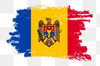 Moldovan flag png sticker, paint stroke design, transparent background