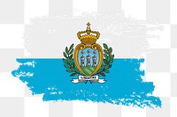 San Marino flag png sticker, paint stroke design, transparent background