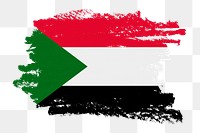 Sudan flag png sticker, paint stroke design, transparent background