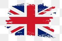 UK flag png sticker, paint stroke design, transparent background