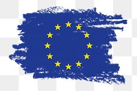 European Union flag png sticker, paint stroke design, transparent background