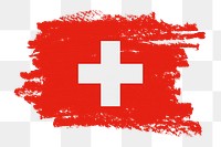 Flag of Switzerland png sticker, paint stroke design, transparent background