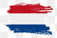 Dutch flag png sticker, paint stroke design, transparent background