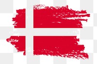 Flag of Denmark png sticker, paint stroke design, transparent background