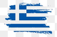 Flag of Greece png sticker, paint stroke design, transparent background