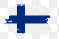 Flag of Finland png sticker, paint stroke design, transparent background