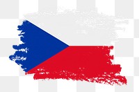 Png flag of the Czech Republic sticker, paint stroke design, transparent background