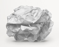 Crumpled paper ball png sticker, isolated object, paper waste