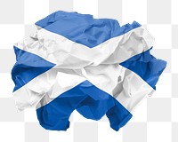 Scotland flag png sticker, crumpled paper, transparent background