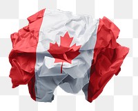 Canada flag png crumpled paper sticker, transparent background
