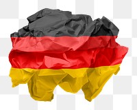 Germany flag png crumpled paper sticker, transparent background