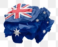 Australia flag png crumpled paper sticker, transparent background