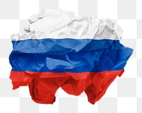 Russia flag png crumpled paper sticker, transparent background