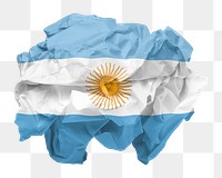 Argentina flag png crumpled paper sticker, transparent background