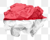 Indonesia flag png crumpled paper sticker, transparent background