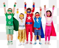 Superhero kids png sticker, children's education image, transparent background