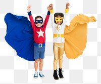 Superhero kids png sticker, transparent background