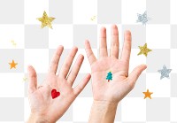 Christmas hands png cute transparent background
