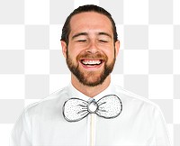 Funny paper bowtie png sticker, transparent background