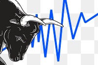 Bull markets png sticker, transparent background