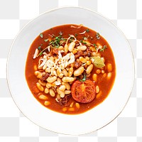 Png white beans in tomato sauce sticker, food transparent background