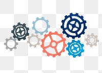 Gears, business png sticker, transparent background