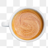 Hot latte coffee png sticker, morning beverage image on transparent background