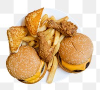 Hamburger set png sticker, fast food transparent background