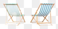 Beach chairs png sticker, transparent background