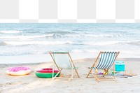 Beach picnic png border, transparent background