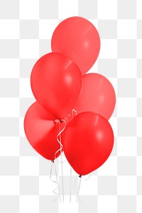 Birthday balloons png sticker, festive decor image on transparent background