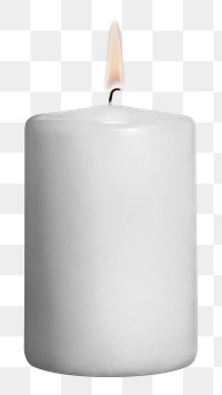 White scented png candle sticker, aroma therapy, transparent background