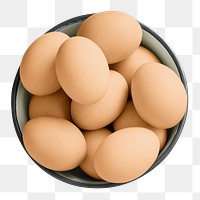 Egg bowl png sticker, food ingredient image, transparent background