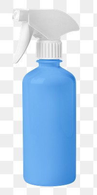 Blue spray png bottle sticker, laundry equipment, transparent background