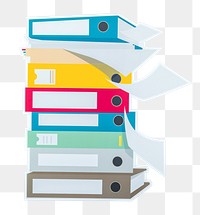 Stacked folders png sticker, transparent background