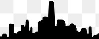 Skyline silhouette png border, New York, black, transparent background