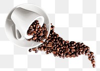 Coffee beans png cup  sticker, food & drink transparent background