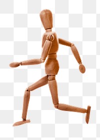 Wooden mannequin png sticker, human figure, transparent background