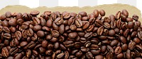 Coffee beans png border sticker, food torn paper, transparent background