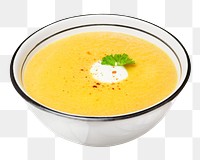 Pumpkin soup png sticker, food image, transparent background