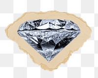 Diamond png sticker, ripped paper, transparent background