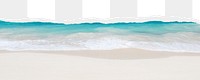 Beach shoreline png border, torn paper design, transparent background