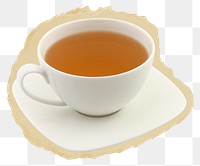 Tea png sticker, hot drink torn paper, transparent background