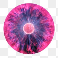 Plasma globe png sticker, science image, transparent background