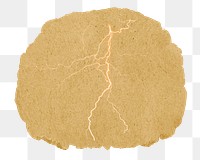 Lightning png sticker, ripped paper, transparent background