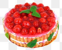 Strawberry cake png sticker, dessert transparent background