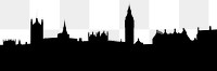 London silhouette png border, transparent background