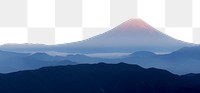 Mount Fuji view png border, transparent background